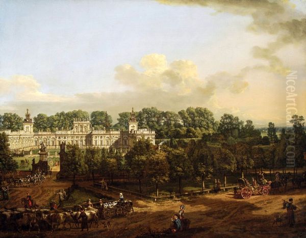 Wilanow Palace as seen from the entrance. - view 1