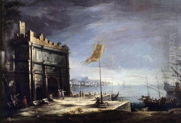 Capriccio of a Port Scene with a Classical Arch - view 1