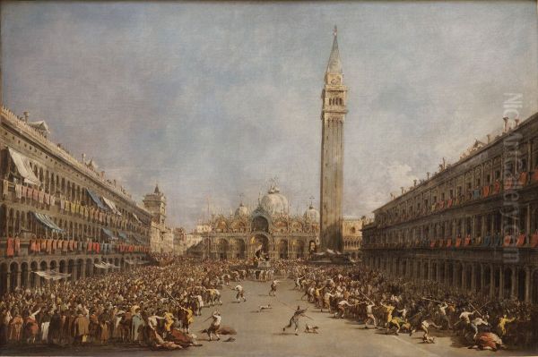 Le Doge de Venise porte par les gondoliers, apres son election sur la place Saint-Marc - view 1