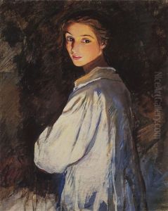 Girl with a candle. Self portrait