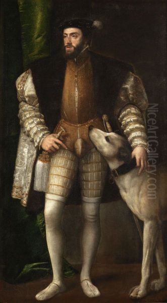Portrait of Charles V with a Dog - view 1