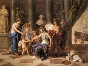 Allegory on the Installation of the Museum in the Grande Galerie of the Louvre by Jean-Jacques Lagrenee