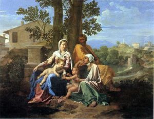 La Sainte Famille avec saint Jean et sainte Elisabeth dans un paysage by Nicolas Poussin