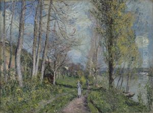 Banks of the Seine at By by Alfred Sisley