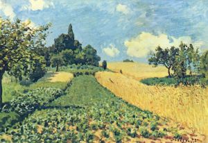Grain fields on the hills of Argenteuil by Alfred Sisley
