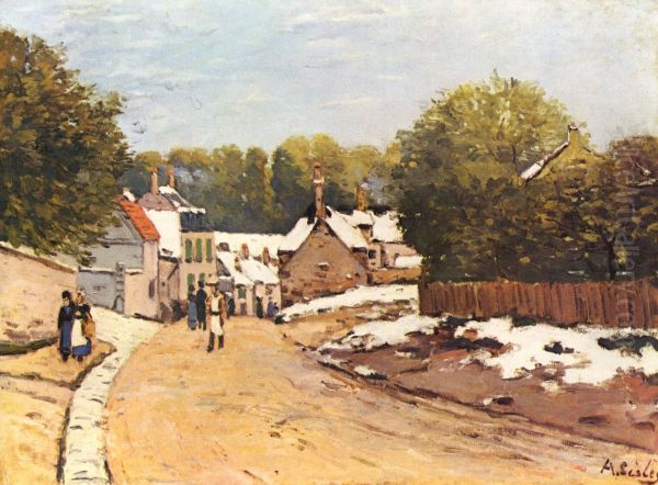 Early Snow at Louveciennes - view 1
