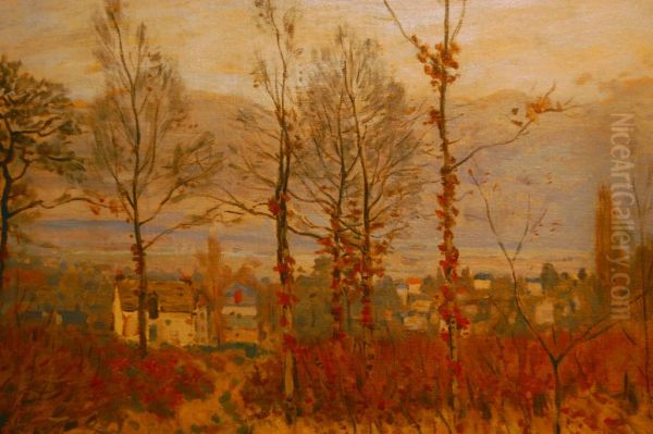 Gezicht op Louveciennes in de herfst - view 1