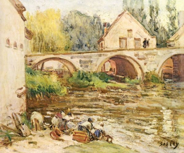 Washerwomen in Moret - view 1