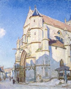'L'Eglise de Moret, le soir.
