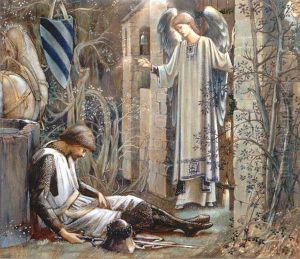 The Earthly Paradise (Sir Lancelot at the Chapel of the Holy Grail) by Edward Burne-Jones