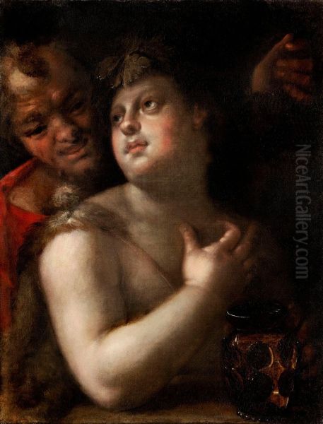 Bacchus with Satyr  (Self-portrait of the Artist with his Son) - view 1