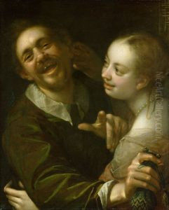 Couple in a tavern by Hans Von Aachen