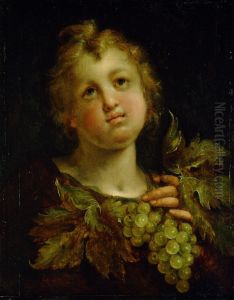 Knabe mit Weintraube by Hans Von Aachen