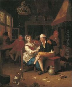 Peasants Making Merry In An Interior by Hendrik Carree