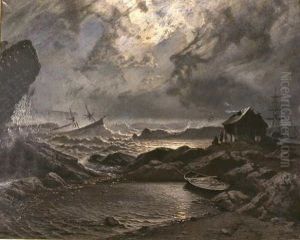 Stormnatt von 1879 by Knud Baade