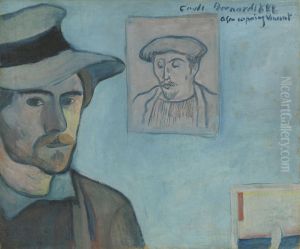 Self-Portrait with Portrait of Gauguin by Emile Bernard