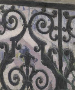 View Seen Through a Balcony by Gustave Caillebotte