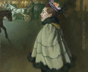 Woman at the Champs-Elysees by Night by Louis Anquetin