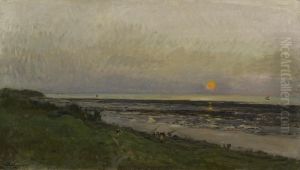 Sunset at Villerville by Charles-Francois Daubigny