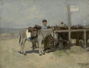 Donkey Stand on the Beach at Scheveningen by Anton Mauve