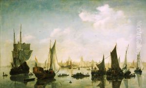 A view of the river Maas before Rotterdam