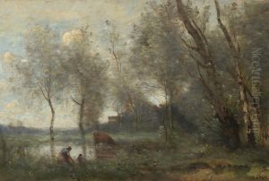 The Pond by Jean-Baptiste Camille Corot