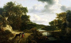 Landscape with a Footbridge by Jacob Van Ruisdael