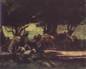 Sheep herd by Gyula Agghazy