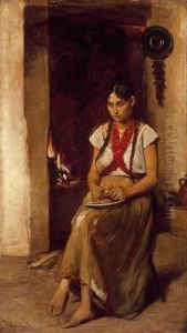 Girl in front of a Stove Girl in front of a Stove