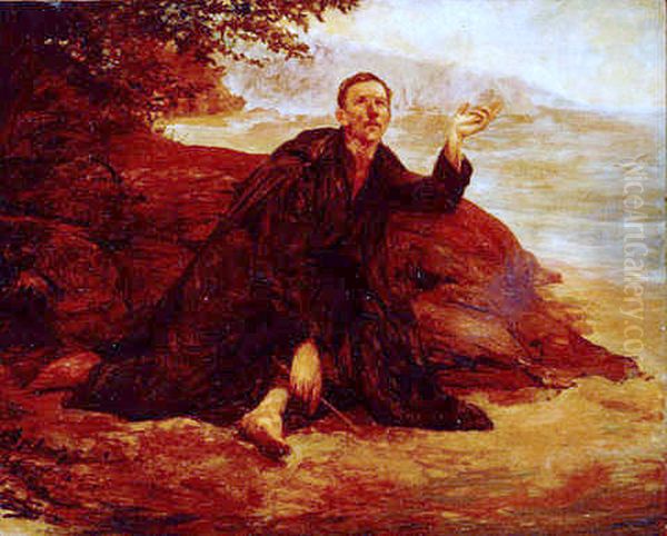 Anchieta writing the poem to the Virgin - view 1