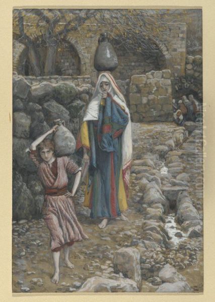 Jesus et sa mere a la fontaine - view 1
