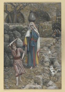 Jesus et sa mere a la fontaine by James Jacques Joseph Tissot