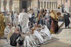 Les pharisiens questionnent Jesus by James Jacques Joseph Tissot