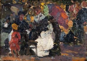 Scene De Parc. by Augustin Carrera