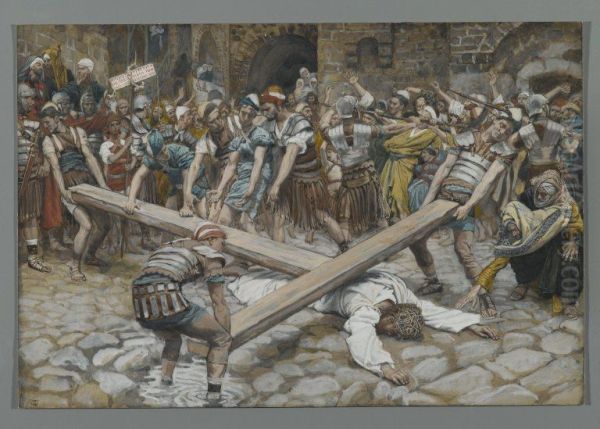 Simon the Cyrenian Compelled to Carry the Cross with Jesus - view 1