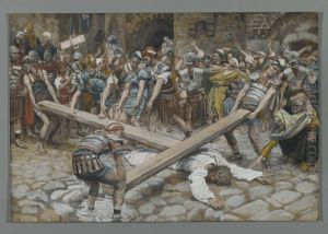 Simon the Cyrenian Compelled to Carry the Cross with Jesus
