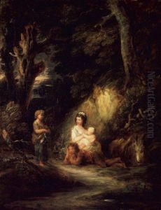 Halt of Traveling Peasants by a Woodside by Gainsborough Dupont