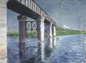 The Seine and the Railroad Bridge at Argenteuil by Gustave Caillebotte