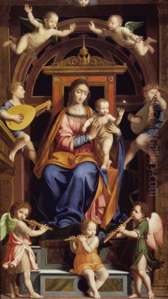 Madonna and Child Enthroned with Angels - view 1