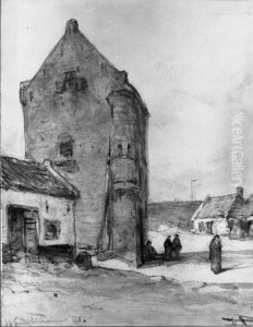 Castle by the Sea, Woudrichem by Johannes Bosboom