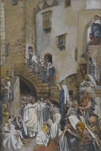 Une femme crie dans en foule by James Jacques Joseph Tissot