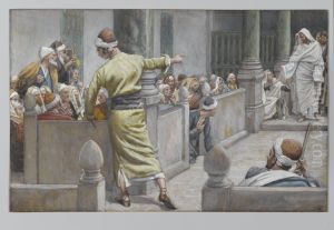 The Healed Blind Man Tells His Story to the Jews by James Jacques Joseph Tissot