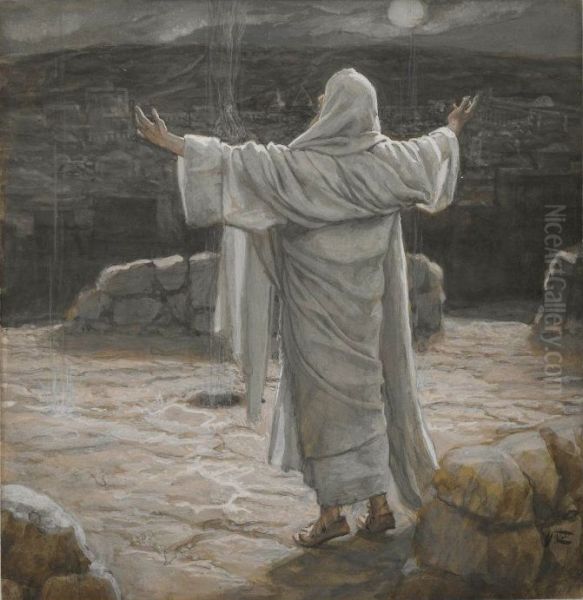 Jesus se retira la nuit sur la montagne - view 1