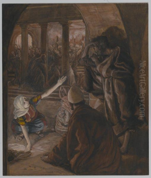 The Third Denial of Peter. Jesus' Look of Reproach (Le troisieme reniement de Saint Pierre.  Le regard de reproche de Jesus). - view 1