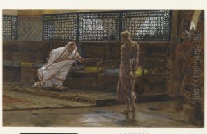 Jesus Before Pilate, First Interview (Jesus devant Pilate. Premier entretien). by James Jacques Joseph Tissot