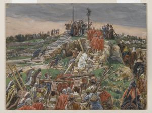 Le cortege arrivant au calvaire