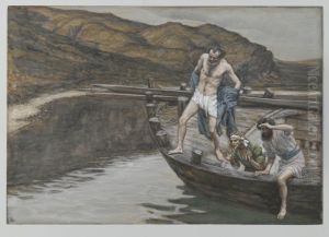 Saint Pierre averti par Saint Jean que le Seigneur est la se jette a l'eau Saint Pierre averti par Saint Jean que le Seigneur est la se jette a l'eau