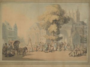 The Market Place by Thomas Rowlandson