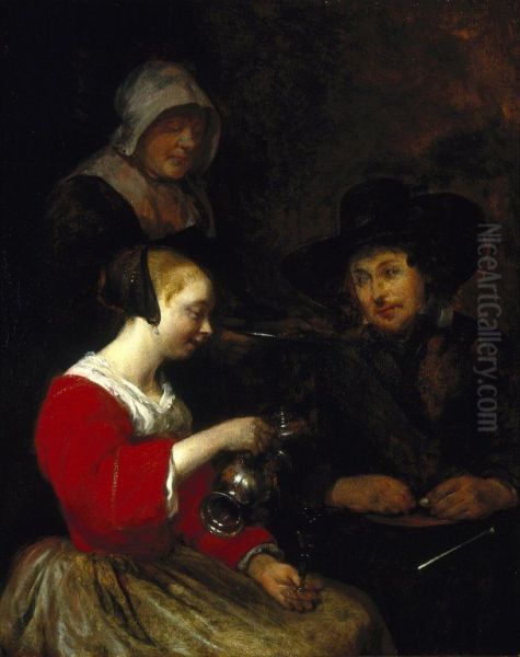 Woman Pouring Wine - view 1