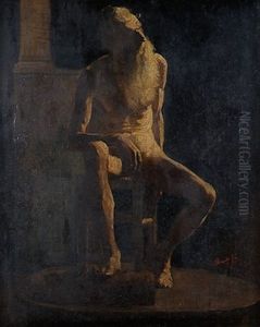 Male Figure(Academy, Study of a Nude) by Jose Ferraz De Almeida Junior